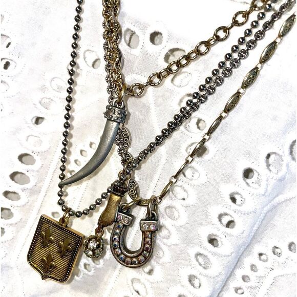 John Wind Maximal Art Multi Chain & Charm Vintage Necklace… Rare! - Picture 15 of 16